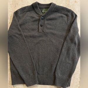 Eddie Bauer 100% Cotton 1/4 Button Pullover Sweater Size Large
